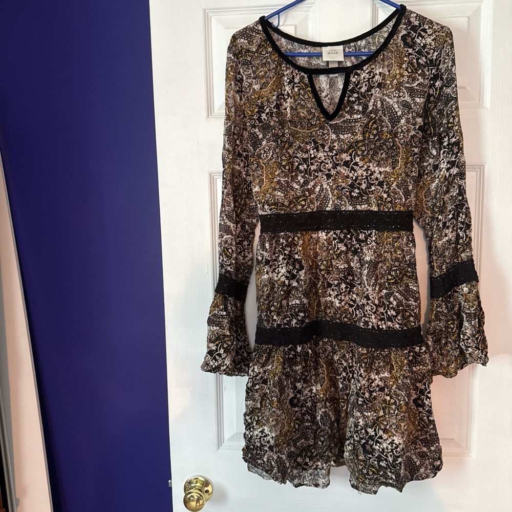 XXL Knox Rose Multicolor Paisley Dress with Black Accents
